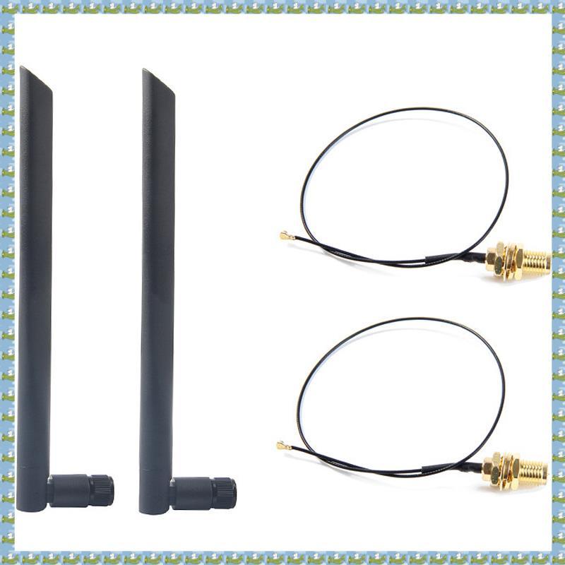 Ăng-ten WiFi không dây 6Dbi băng tần kép RP-SMA + MHF4 Cáp đuôi lợn cho mô-đun WIFI / WLAN thẻ không