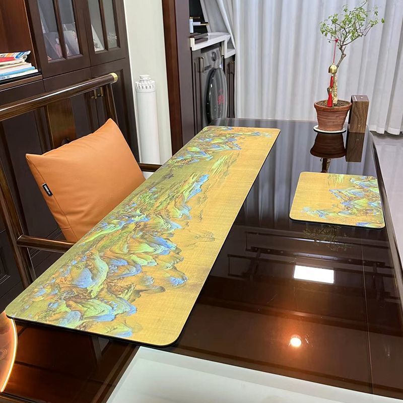 Chinese-style tea table mat, water-absorbent tea table runner, long accessory, hot-selling diatomite