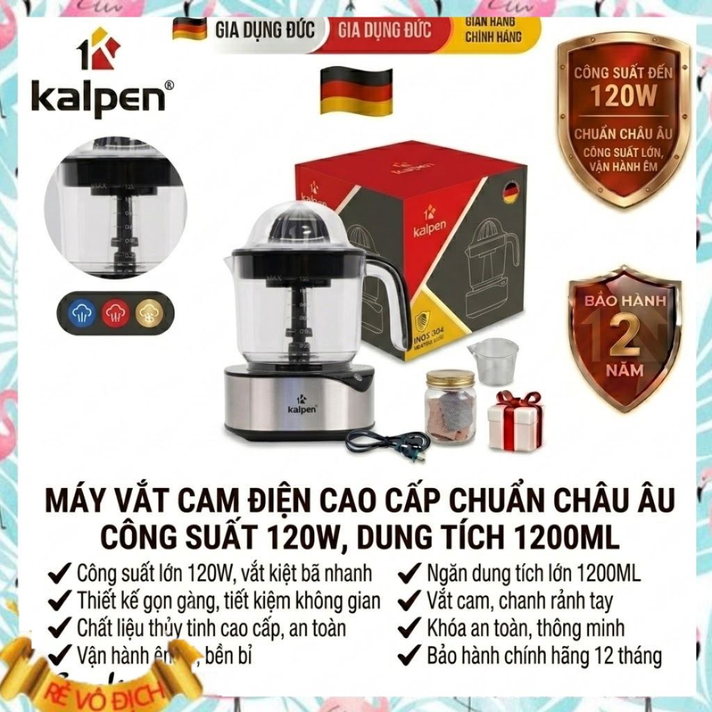 [Kalpen Chính Hãng] Máy Vắt Cam Kalpen J22 120W Cao Cấp