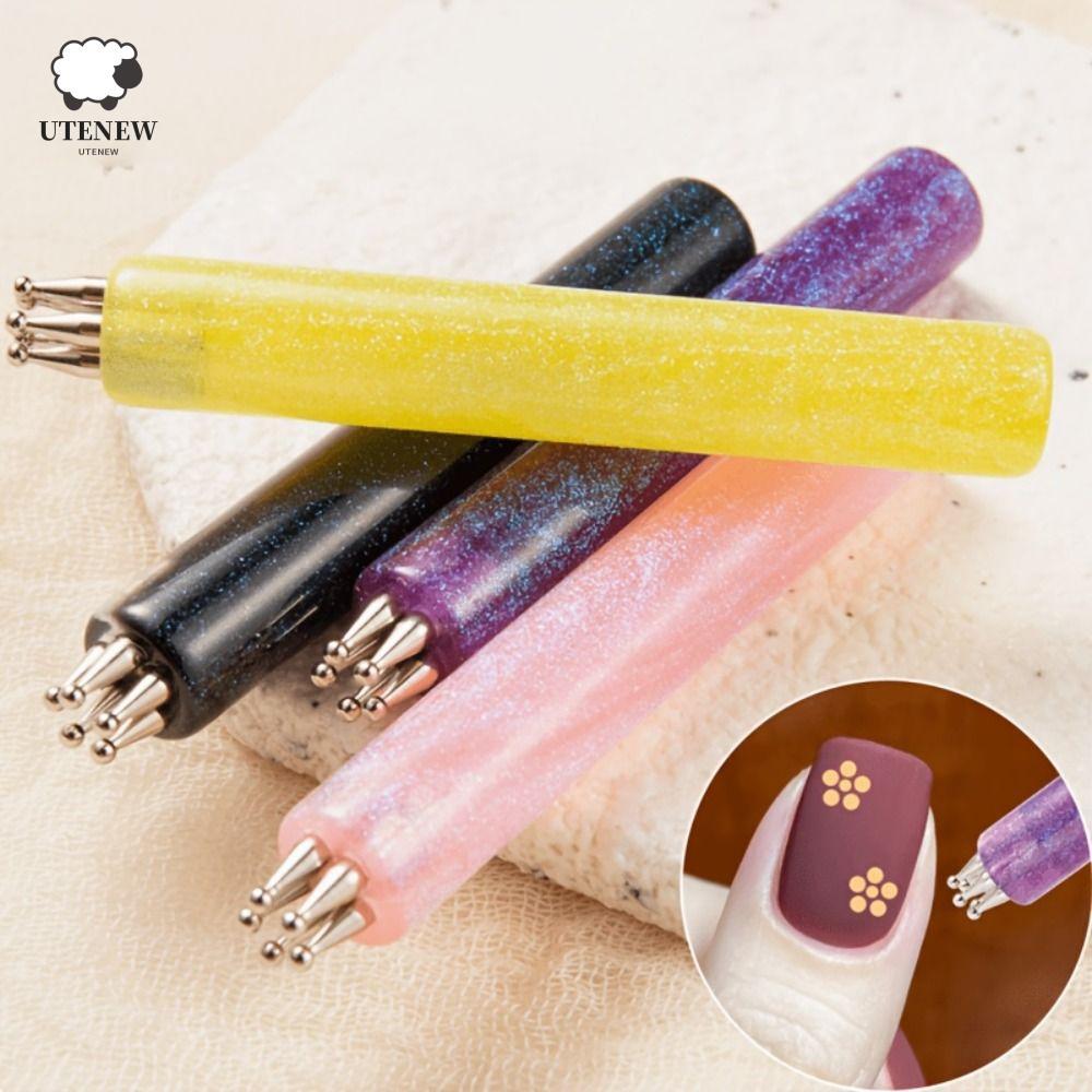 Bút chấm móng tay nghệ thuật UTENEW, Bút hoa 5 cánh hoa đa năng 1,8mm, Dụng cụ 5 ngăn Thiết kế hoa T