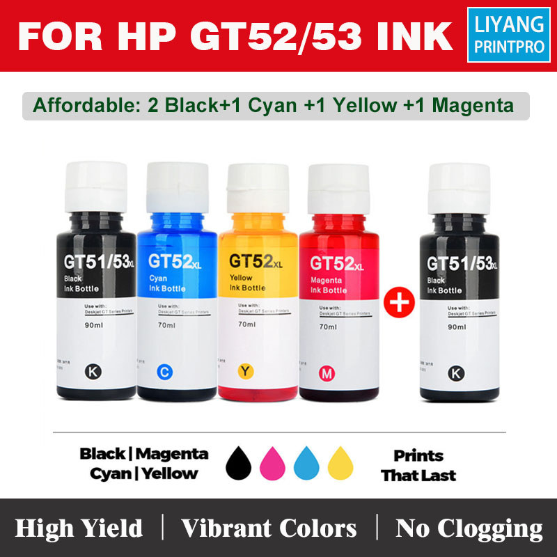 Dành Cho HP GT53xL Mực GT52 Mực Đen Hộp HP Smart Tank 580 520 415 115315 Máy in 515 615 720 750 790