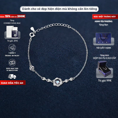 Lắc tay bạc Ý S925 Hoa Sương Asimi Blossom Veil LT41