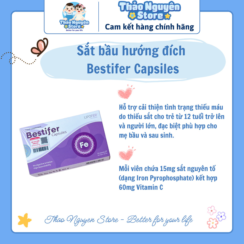 Sắt hướng đích Bestifer capsules hộp 30 viên