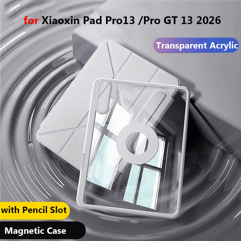 Dành Cho Lenovo Idea Tab Pro Gen 2 TB376FC Có Thể Gập Lại Hỗ Trợ Nhiều Góc Vỏ Acrylic Từ Tính Mạnh M