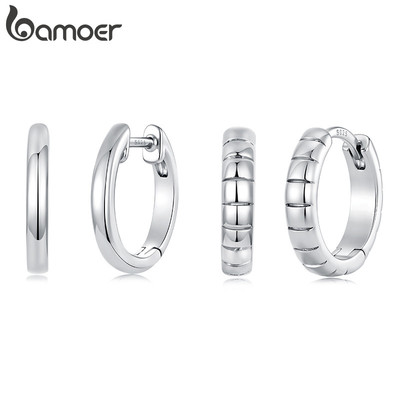 Bông tai Bamoer Tối giản Vòng đeo tai Trang sức thời trang dành cho nữ Quà tặng