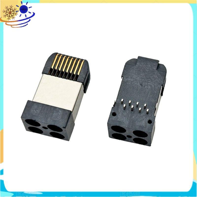 Đầu nối RJ45 8P8C Nam được bảo vệ DIP Plug-in Thân dài 2 CÁI 90 độ