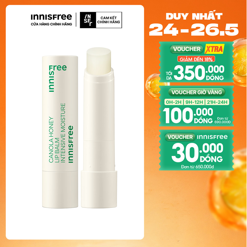 Son dưỡng môi không màu innisfree Canola Honey Lip Balm Deep Moisture 3.5g