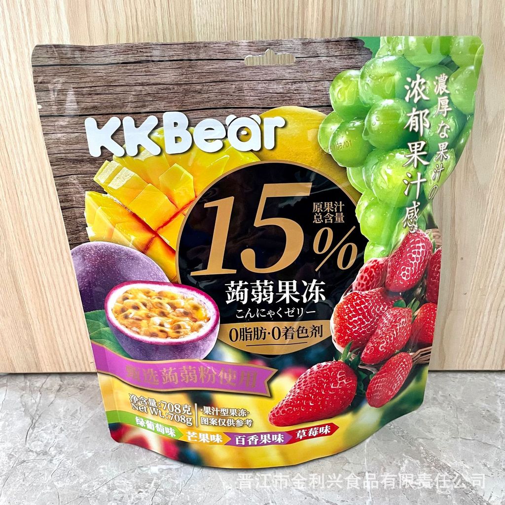 Gấu KK Konjac Jelly 708g Hương Trái Cây Hương Nho Xanh Hương Xoài Hương Vị Trái Cây Niềm Đam Mê Hươn