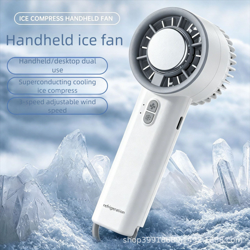 Kipas Mini Kipas Tangan Di Động USB Sạc Quạt Làm Mát Đá Bán Dẫn 3 Tốc Độ