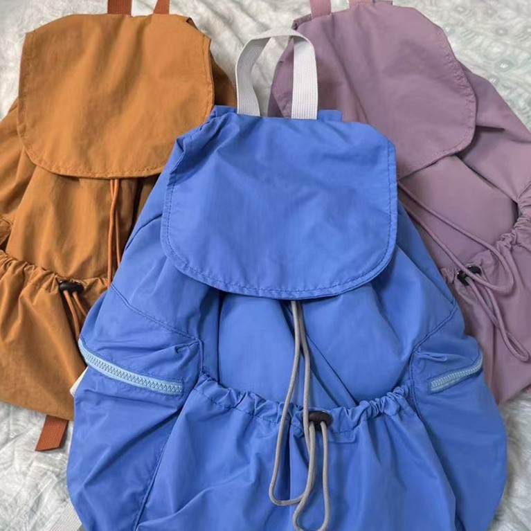 2025 Siêu Nhẹ Chống Thấm Nước Cao Cấp Nylon Flap Ba Lô Dung Tích Lớn Một Vai Túi Xách Lười Dra