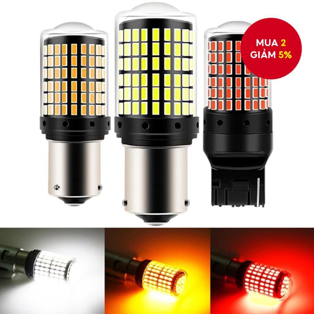2 bóng đèn LED 3014 144SMD đèn xi nhan 1156, 1157, xe máy, oto