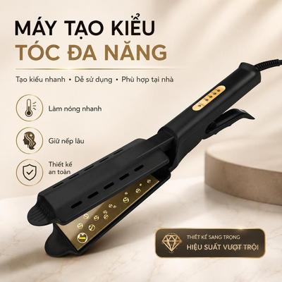 Máy kẹp tóc Máy tạo phồng tóc thiết kế sang trọng làm nóng đều phù hợp sử dụng hằng ngày