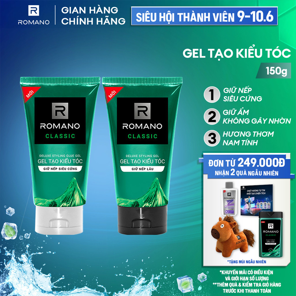 Gel vuốt tóc nam Romano Classic 150g