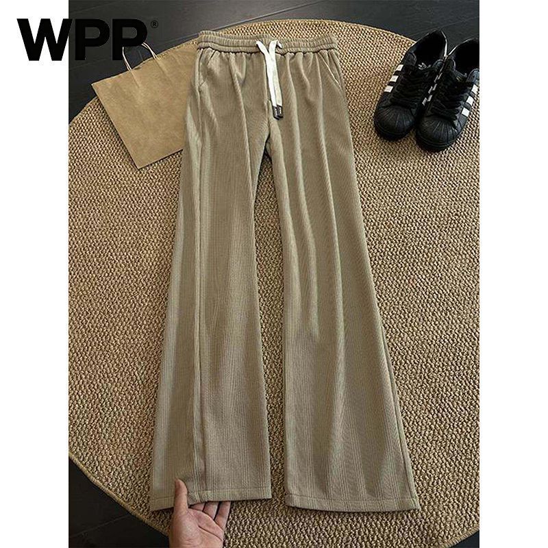 WPP Cũ Phong Cách Tiền Họa Tiết Quần Nam Mùa Hè Lười Quần Rời Drap Ống Rộng Quần Thẳng Thường Ngày 6
