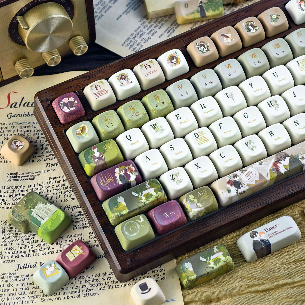 MAIMOOO Retro Thanh Lịch Keycaps MOA / Cherry Profile 120 Phím EN / TH / ZHUYIN / KR PBT Dye Thăng H