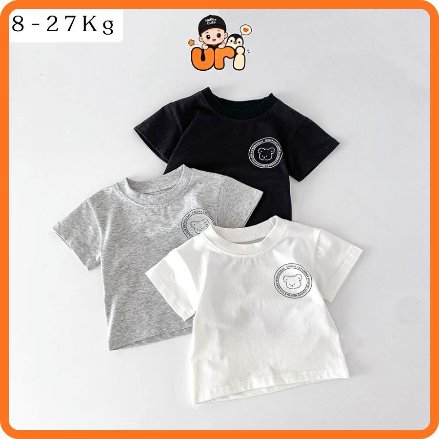 [Ưu Đãi Shop Mới]{Thông Dụng} (8-27kg) Áo Cotton 100% In Gấu FRIDAY | Thoáng Mát, Mềm Mại | Mát Mẻ M