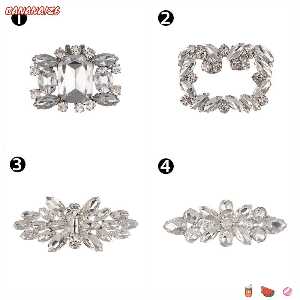 BANANA1Z6 Kẹp Giày Kim Cương Giả Vuông Kẹp Trang Trí Giày Cưới