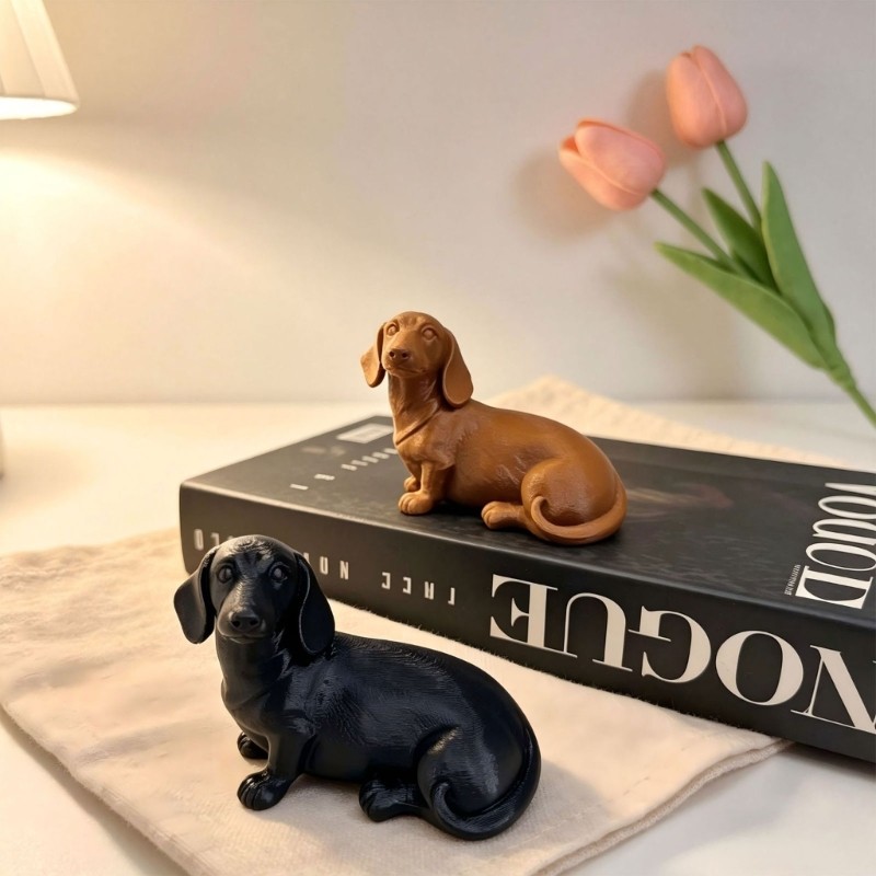 GROUP Vật trang trí điêu khắc động vật cho văn phòng Trang trí nội thất 3D Dachshunds Các bức tượng 