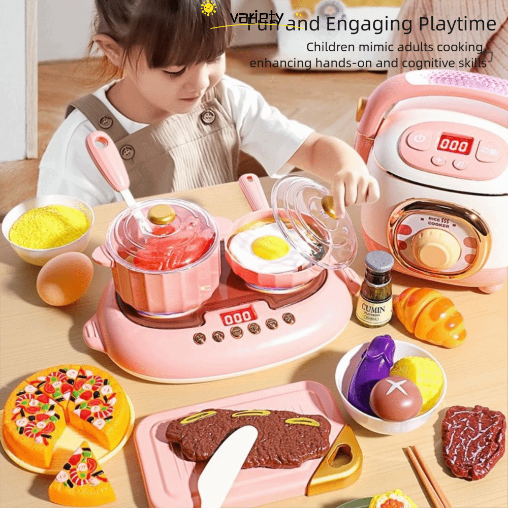Đồ chơi nấu ăn mô phỏng VARIETY, Đồ chơi nấu ăn cảm ứng Bộ nhà bếp Mini ngộ nghĩnh, Đồ chơi nấu cơm 