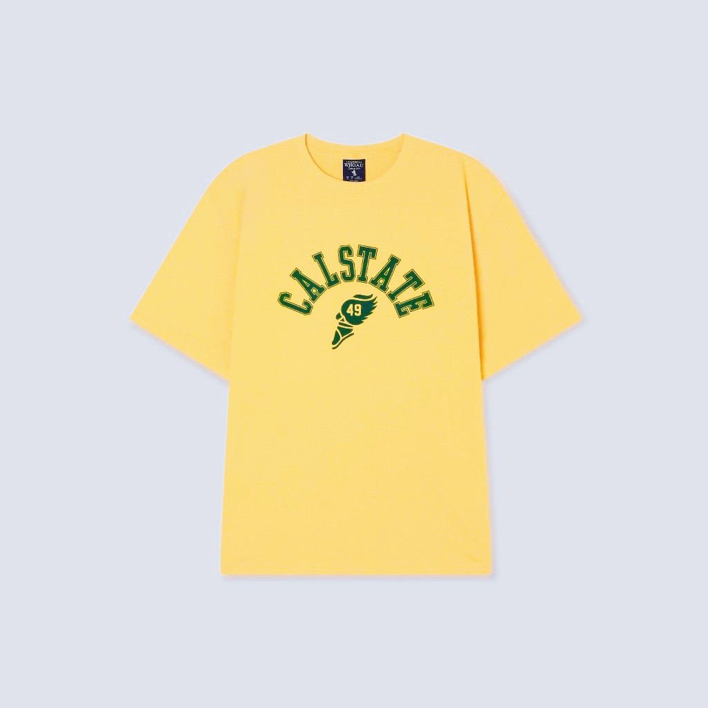 Calstate Varsity In chữ WHO Áo thun nam thời trang hàng ngày phong cách Baggy Cotton cao cấp mềm mại