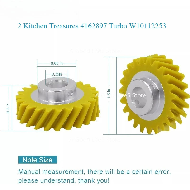 Áp dụng cho kho báu nhà bếp KA 4162897 Tua bin W10112253 Phụ kiện trộn 5K45SS 5KPM5 2 bánh răng