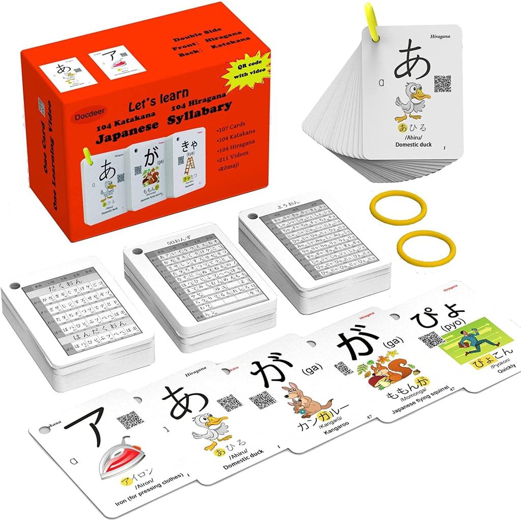Bảng chữ cái Hiragana và Katakana Thẻ flash Nhật Bản dành cho người mới bắt đầu - 104 Katakana & 104