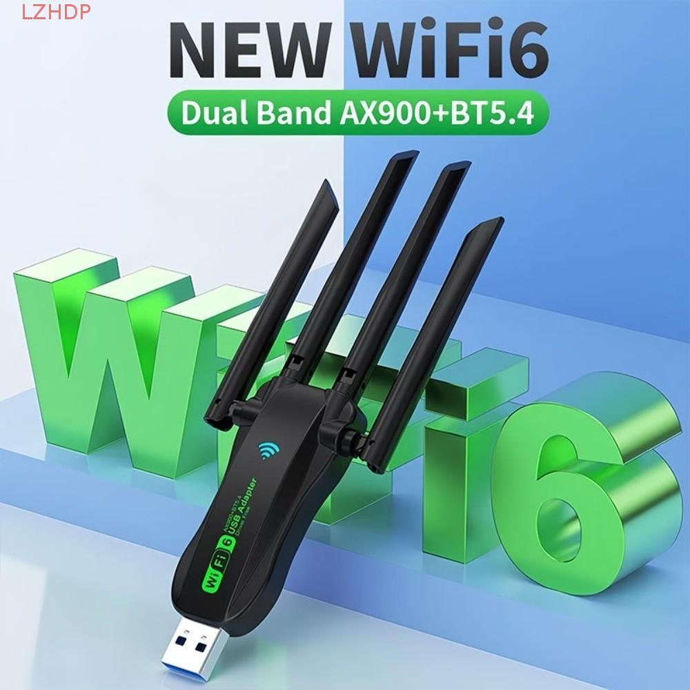 Bộ chuyển đổi USB WiFi6 băng tần kép LZHDP, AX900 Bluetooth 5.4 900Mbps WiFi Dongle, Plug Play 2.4G 