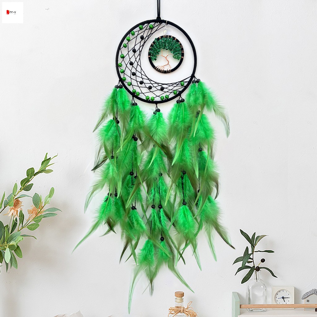 Treo tường Dreamcatcher dệt tay - Feather Tree of Life Trang trí nội thất Bắc Âu