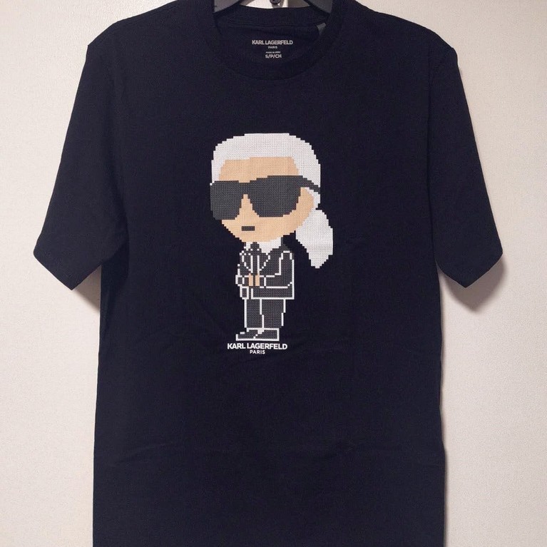 Karlagerfel 'd Unisex Galeries Lafayette Áo thun cổ tròn mềm mại và thoải mái 100% Cotton nguyên chấ
