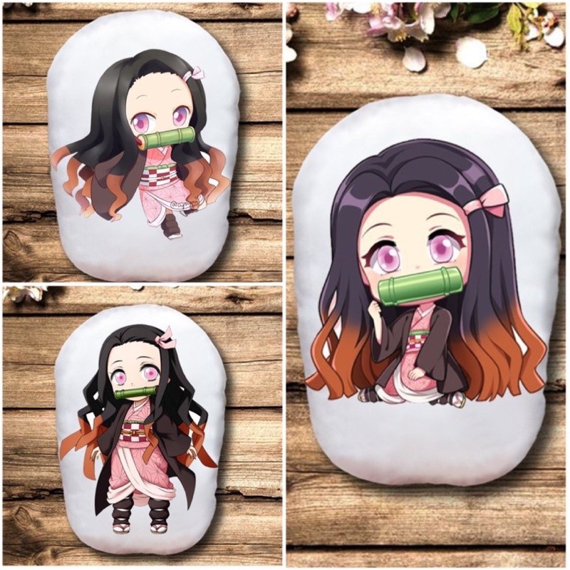 Gấu bông Kamado Nezuko Kimetsu no yaiba 2 mặt ảnh/Gối ôm ngủ Kamado Nezuko