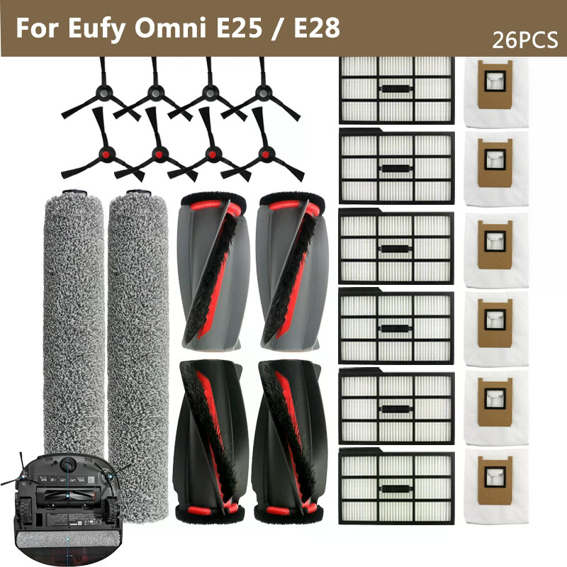 Tương Thích Cho Eufy Omni E25 / E28 robot Quét Sàn Máy Hút Bụi Bàn Chải Chính Bộ Lọc Hepa Túi Bụi Co