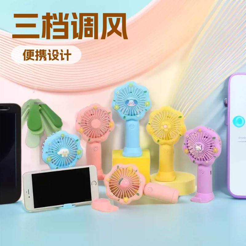 Quạt Điện Mini Di Động Cầm Tay Đầu Lớn Hoạt Hình Sạc USB Sinh Viên Để Bàn Nhỏ 370 Y2OM