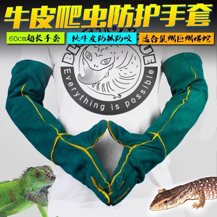 Găng tay bảo vệ bò sát toàn diện siêu dài Lizard IG Green Lizard Anti-Scratch Lizard Giant Taiga Sna