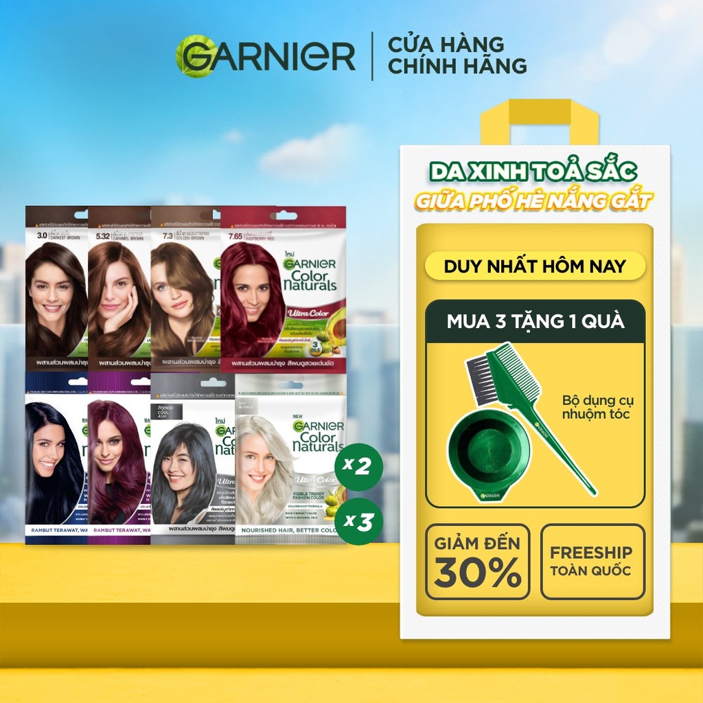 Kem Nhuộm Tóc Tại Nhà Màu Thời Trang - Garnier Color Naturals Ultra Colors - 8 Màu Nhuộm Thời Trang