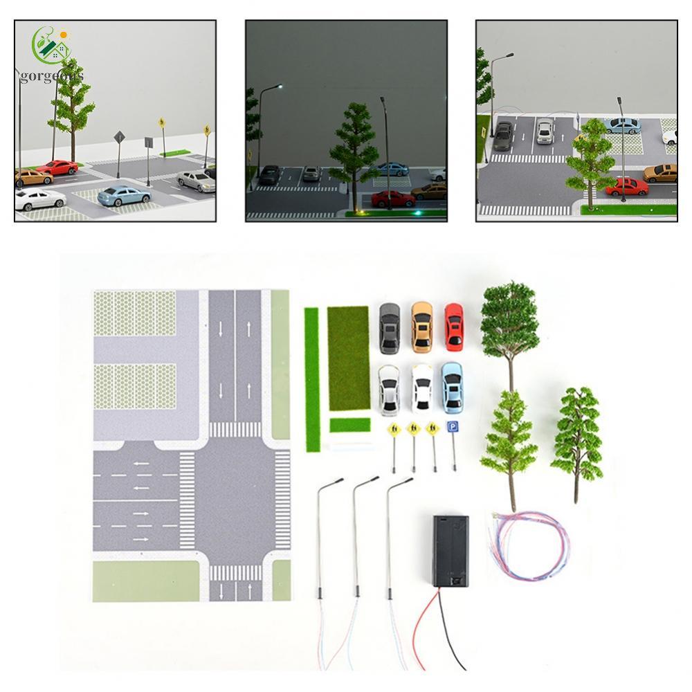 [FUXIN]Detailed Diorama Car Parking Lot Display Model in Compact Size with LED Features
