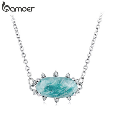 Vòng cổ nguyên bản Bamoer Trang sức Amazonite dành cho nữ Quà tặng