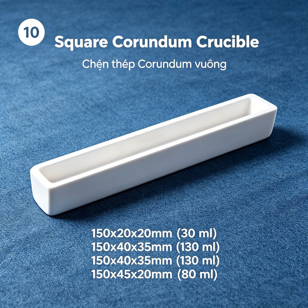 Corundum Crucible công nghiệp 99% Alumina Chịu được 1600℃Sử dụng lâu dài