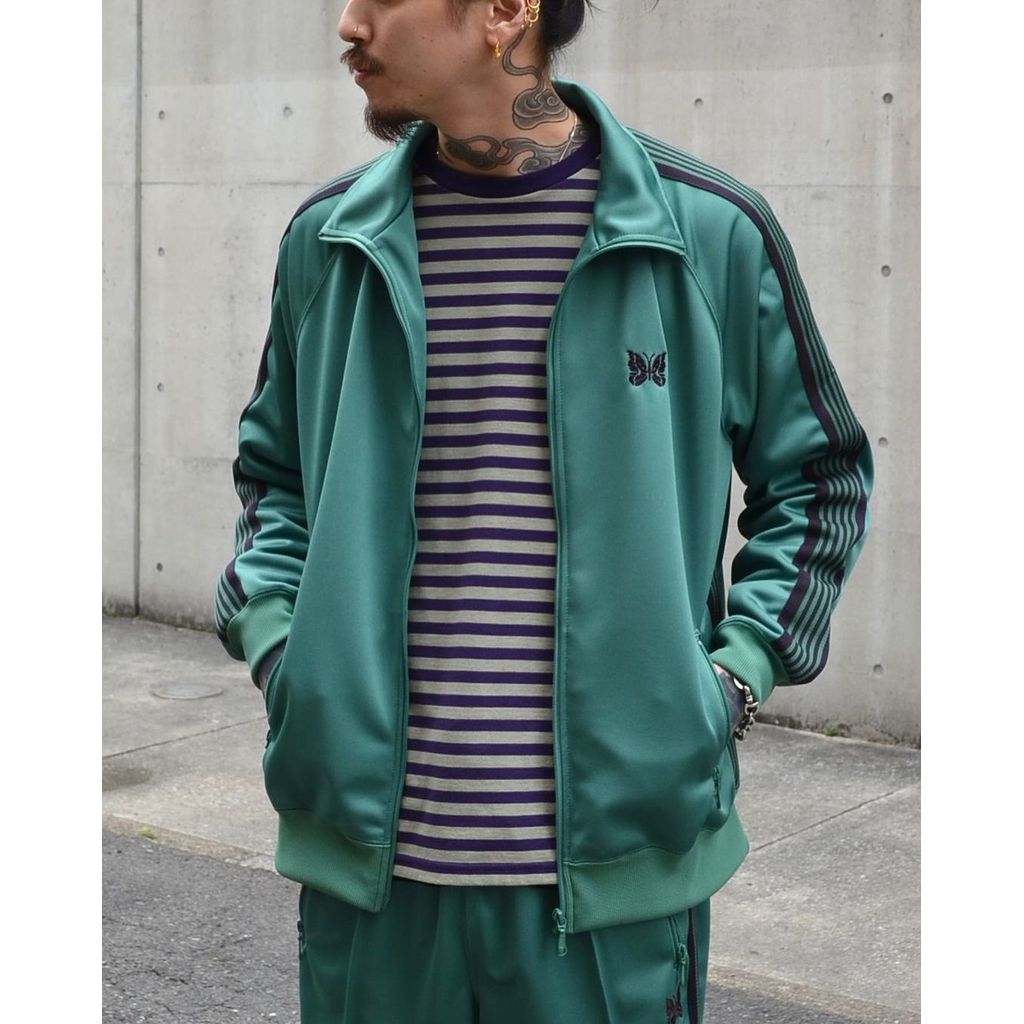 Needles Light green embroidered tape campus casual loose sports jacket