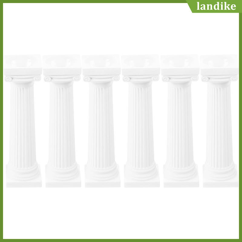 6 Cái Mini La Mã Trụ Cột Tượng Nhựa Trắng Trang Trí Cho Thủ Công landike