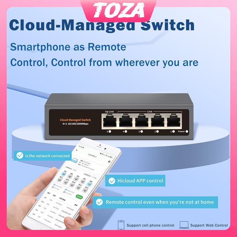 TOZA Hi-S21-5G Cloud Managed Ethernet Switch, WEB / APP Cloud Managed Gigabit Ethernet Network Switc