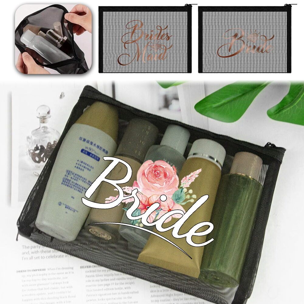 Hot Tas kosmetik Square Mesh cosmetic bag material Mesh cosmetic storage bag Portable mesh cosmetic 