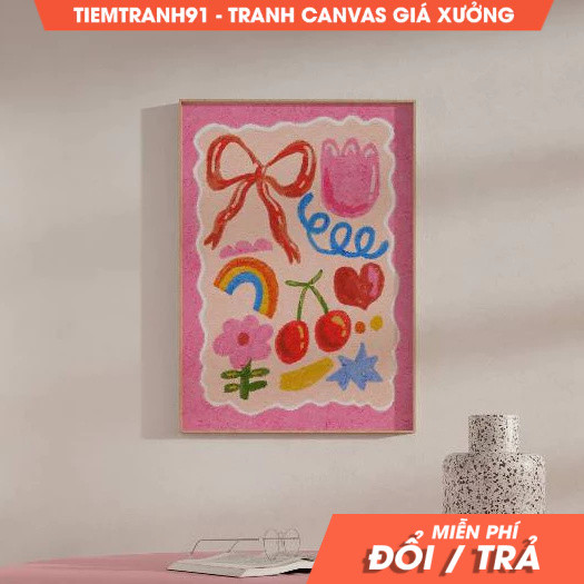 Tranh treo tường, Colorful Abstract Wall Art,Abstract Wall Art, Acrylic Art, Printable Art, tặng kèm