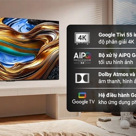 Google Tivi LED TCL 4K 55 inch 55P755 Pro 2024 - VIỆT NAM Bảo hành chính hãng