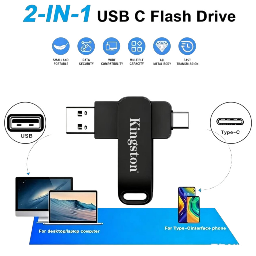 Ổ đĩa flash Type C 2TB Otg Pendrive 1TB Ổ đĩa flash Usb cho thẻ nhớ máy tính