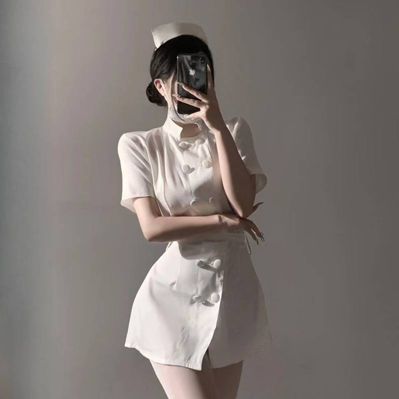 Hip-Wrapped Nurse Dress Business Wear Cosplay Couple Sexy 26e9