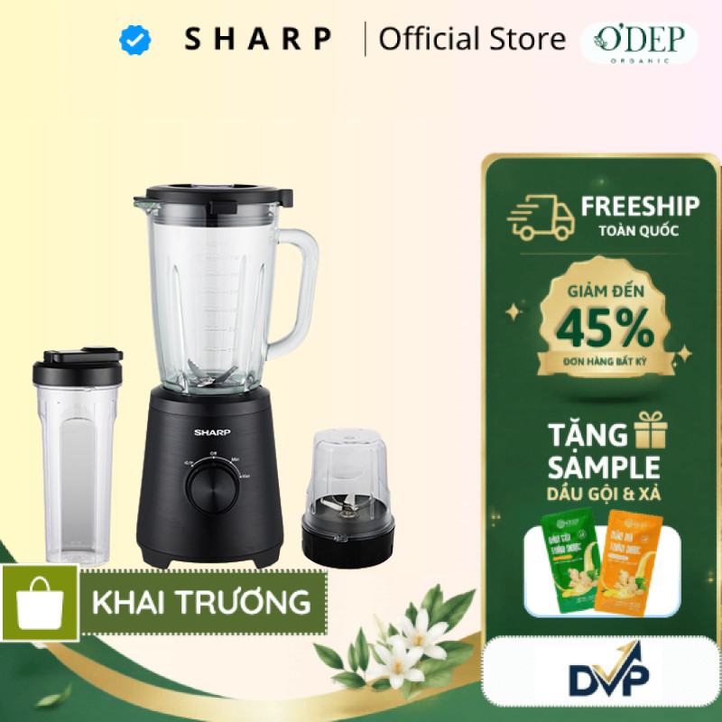 Máy xay sinh tố  Sharp EM-SG1000-BK 1000W, cối thủy tinh 1.75L xay đá EM-SG1000-BK - SHOP DVP
