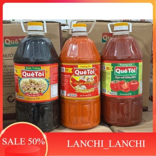 Can 5 Lít Nước Tương, Tương ớt, Tương cà hiệu QUÊ TÔI