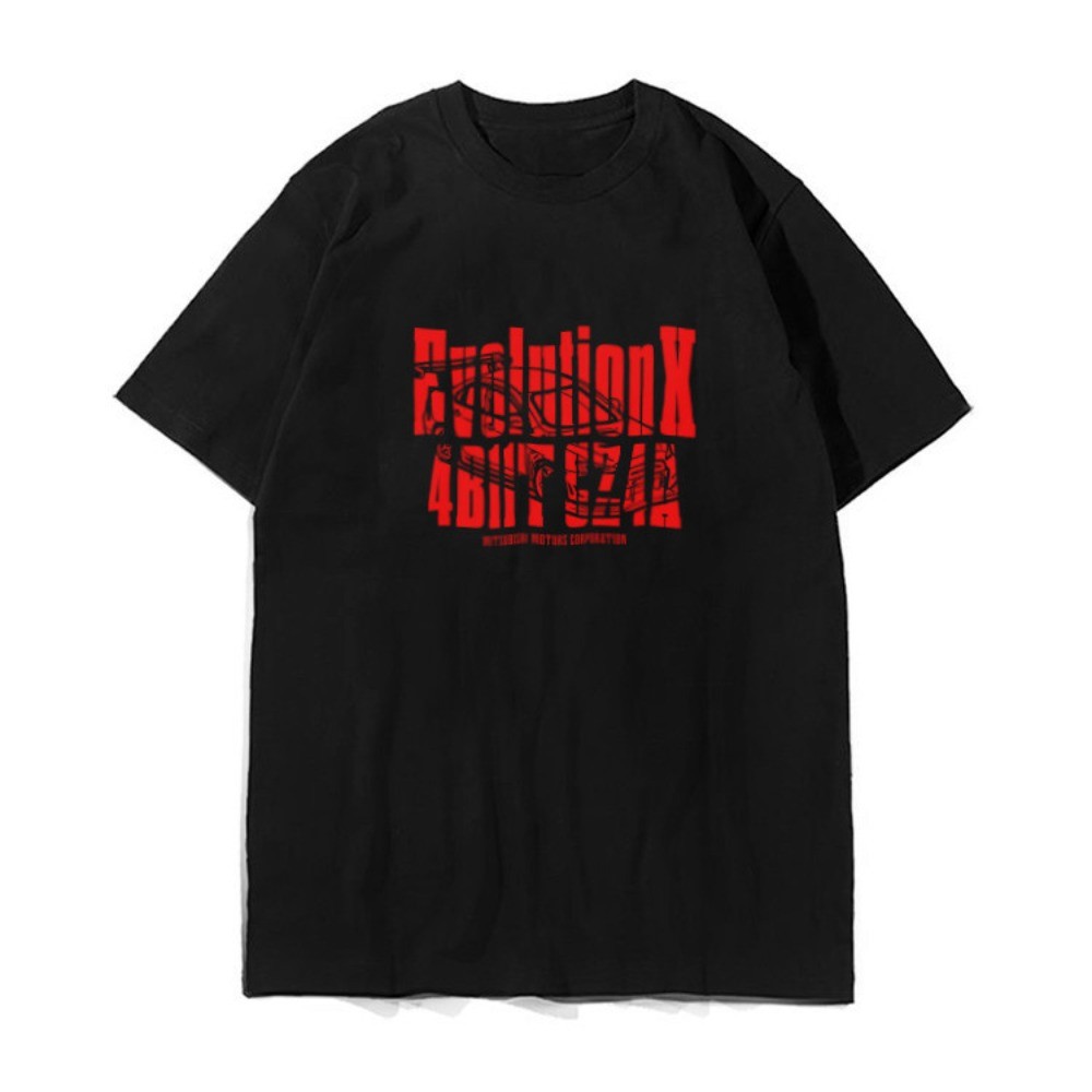 Evo X Evolution 4B11T 100% Cotton Cao Cấp Tay Ngắn CZ4Aevo10 Đường Đua Tăng Áp Sửa Đổi Xe Lancer Cổ 