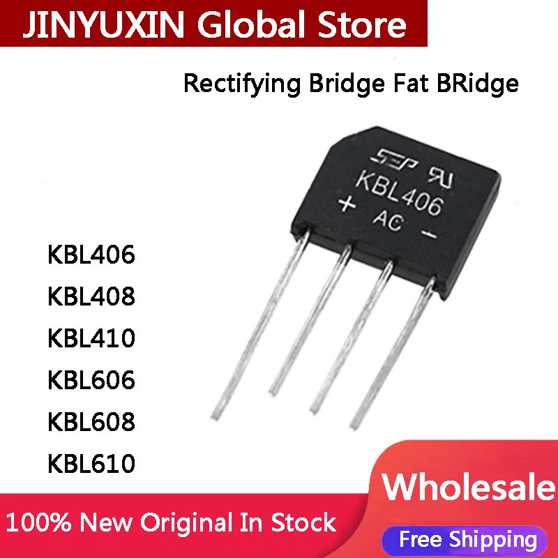 5 Chiếc KBL406 KBL408 KBL410 KBL606 KBL608 KBL610 Chỉnh Lưu Cầu phẳng Còn Hàng Bán Buôn