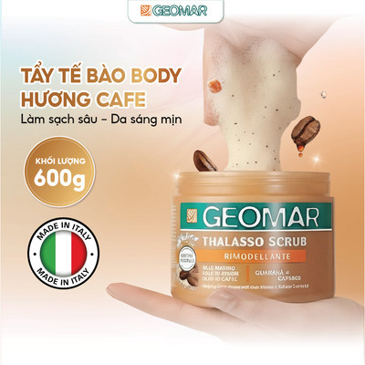 Tẩy Tế Bào Chết Body Geomar Scrub Hương Cafe 3in1 Làm Sạch, Dưỡng Ẩm, Mềm Mịn– Nhập Khẩu Từ Ý 600g